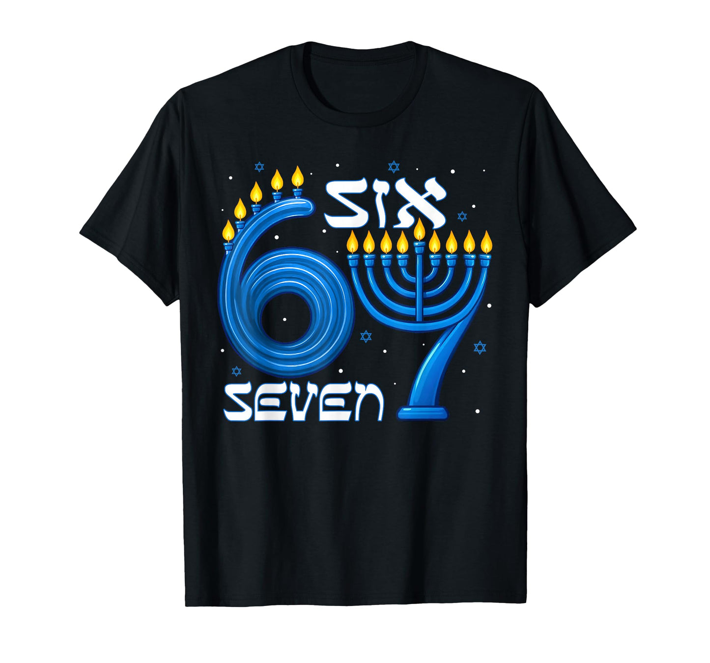 Funny Six Seven 67 Meme Sarcastic Hanukkah Chanukah Men Kids T-Shirt