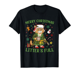 Funny Litter’s Full Cat Parody Tee Christmas T-Shirt