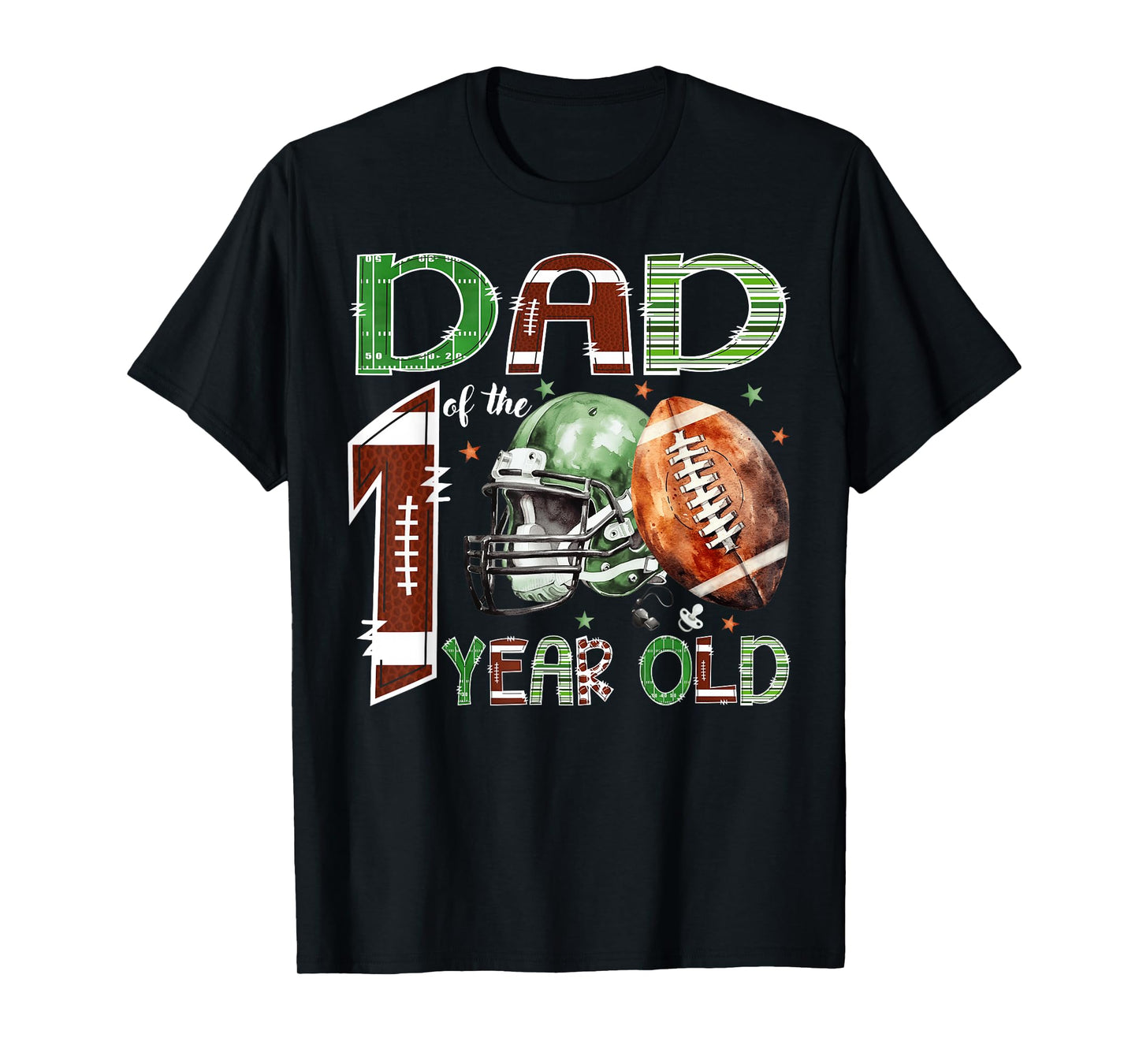 Dad of The 1 Year Old Football Lover 1st Birthday Boy T-Shirt