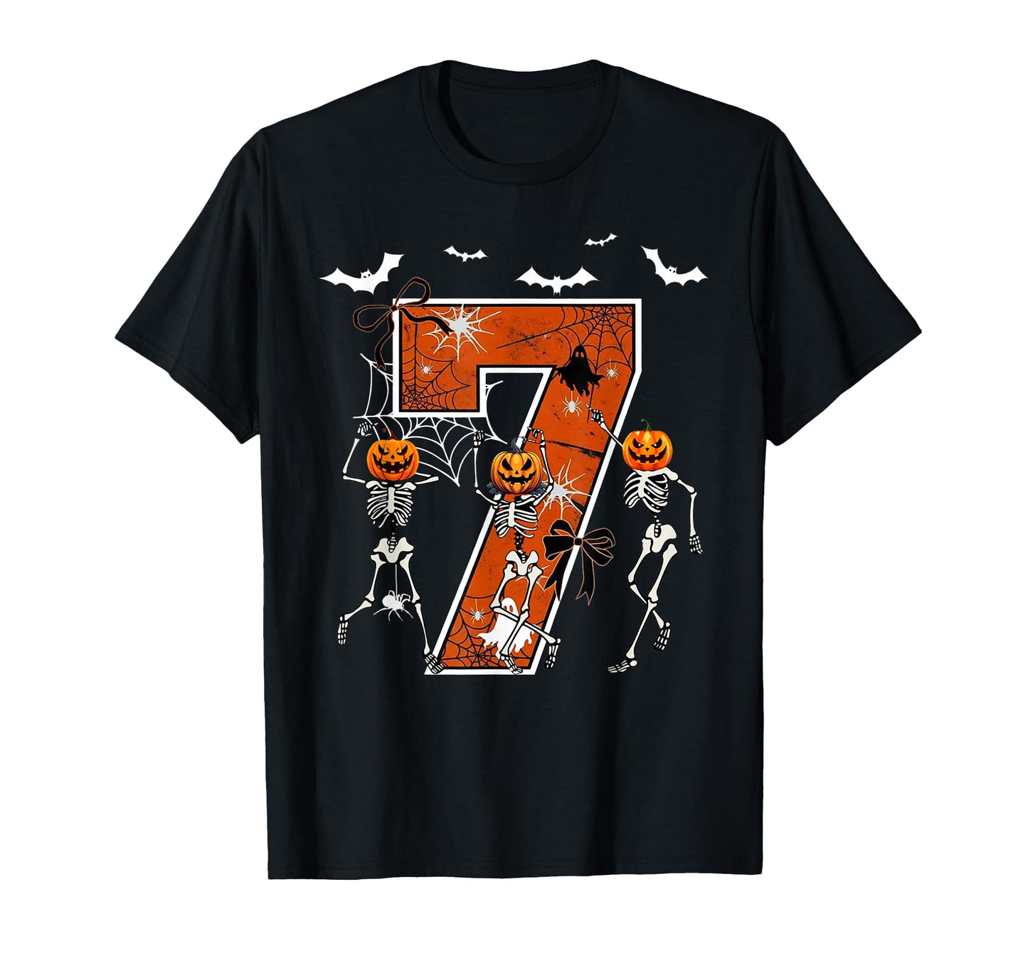 Number 7 Six Seven Meme 6 7 Halloween Dancing Skeleton Women T-Shirt
