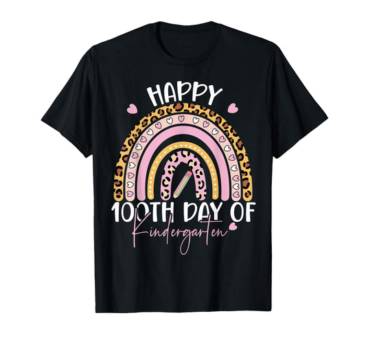 Happy 100th Day of Kindergarten Teacher 100th Days of School T-Shirt