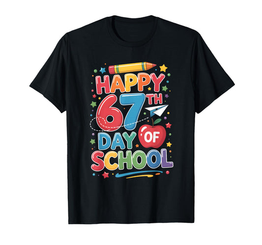 Happy 67 Days of School Teachers Students Six Seven T-Shirt