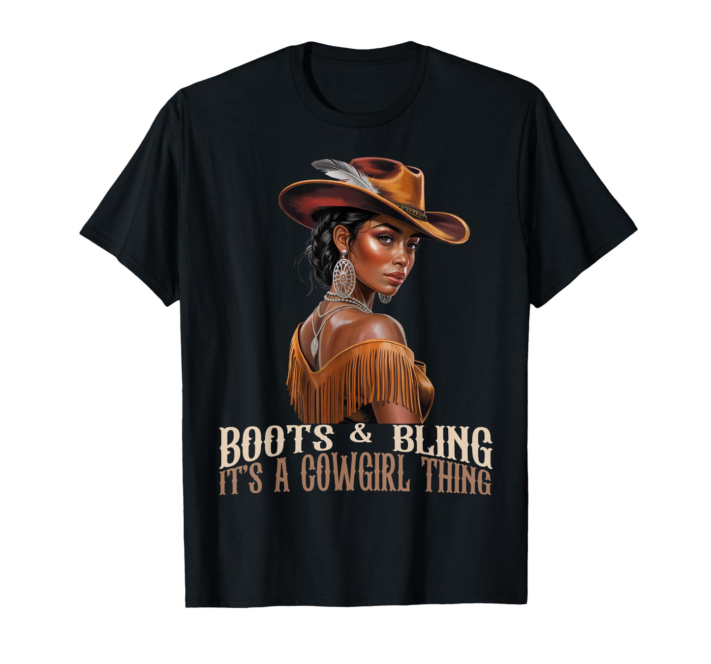 Boots & Bling It's Cowgirl African Women Black History Month T-Shirt