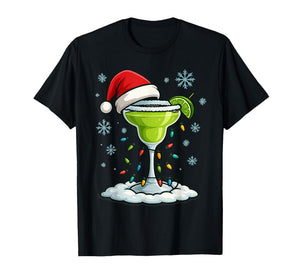 Fun Christmas Lights Wrapped On Spicy Lime Margarita Lover T-Shirt