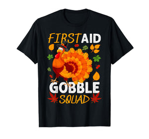 First Aid Gobble Squad Turkey Thanksgiving Fall T-Shirt