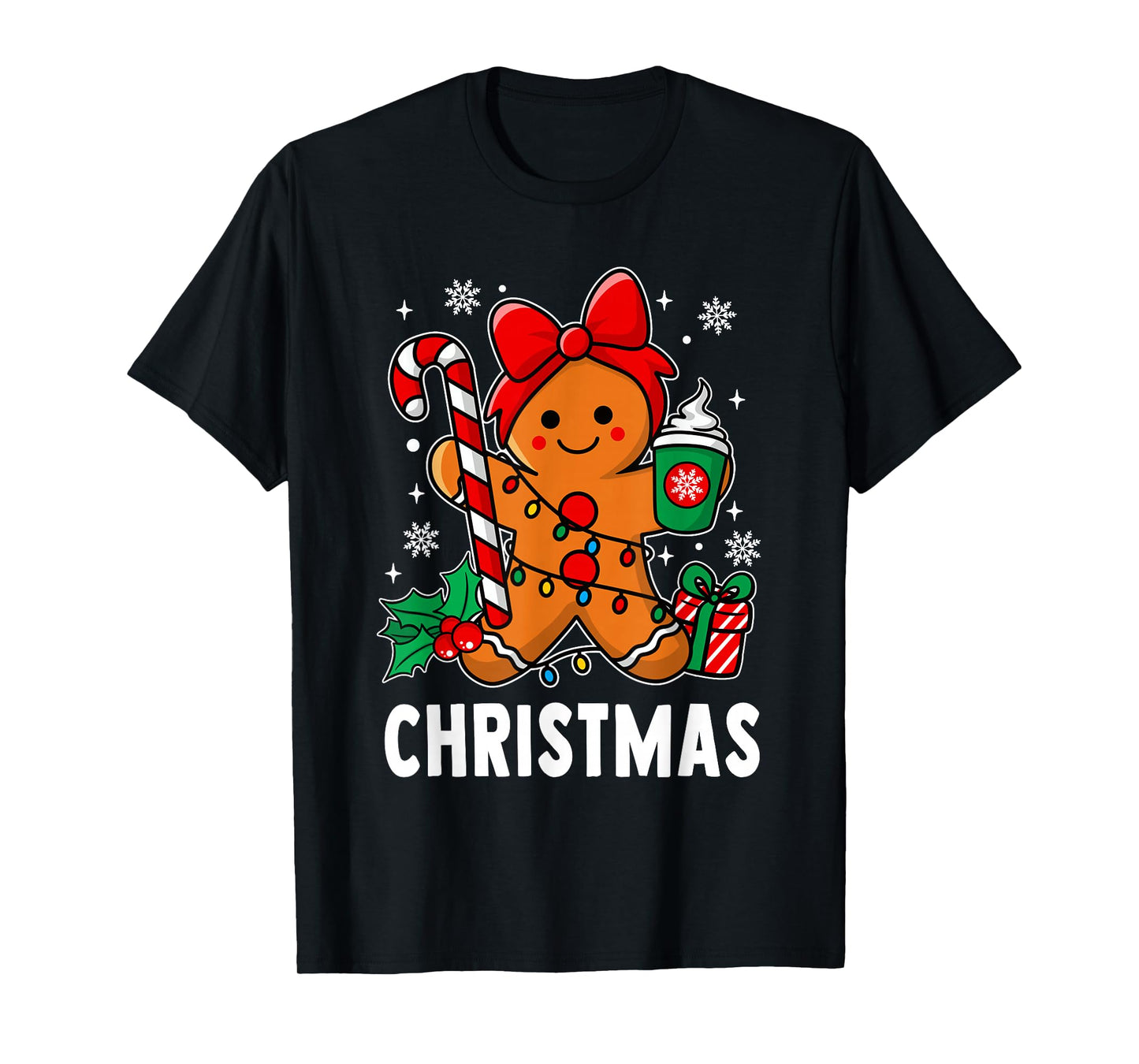 Christmas Merry Xmas Candy Cane Gingerbread Couples Pajama T-Shirt