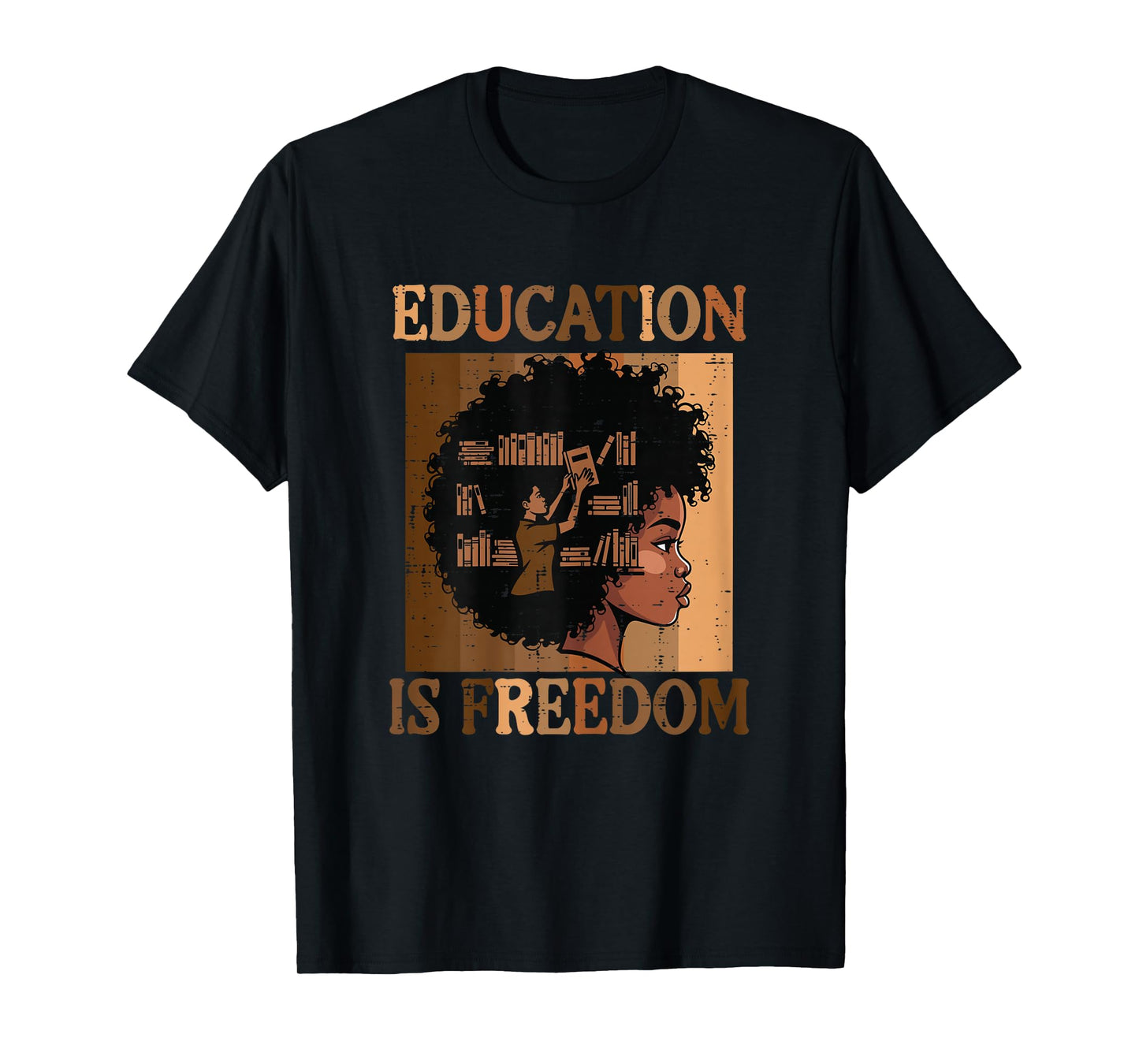 Black History Afro Woman Education Freedom Girls Kids Women T-Shirt