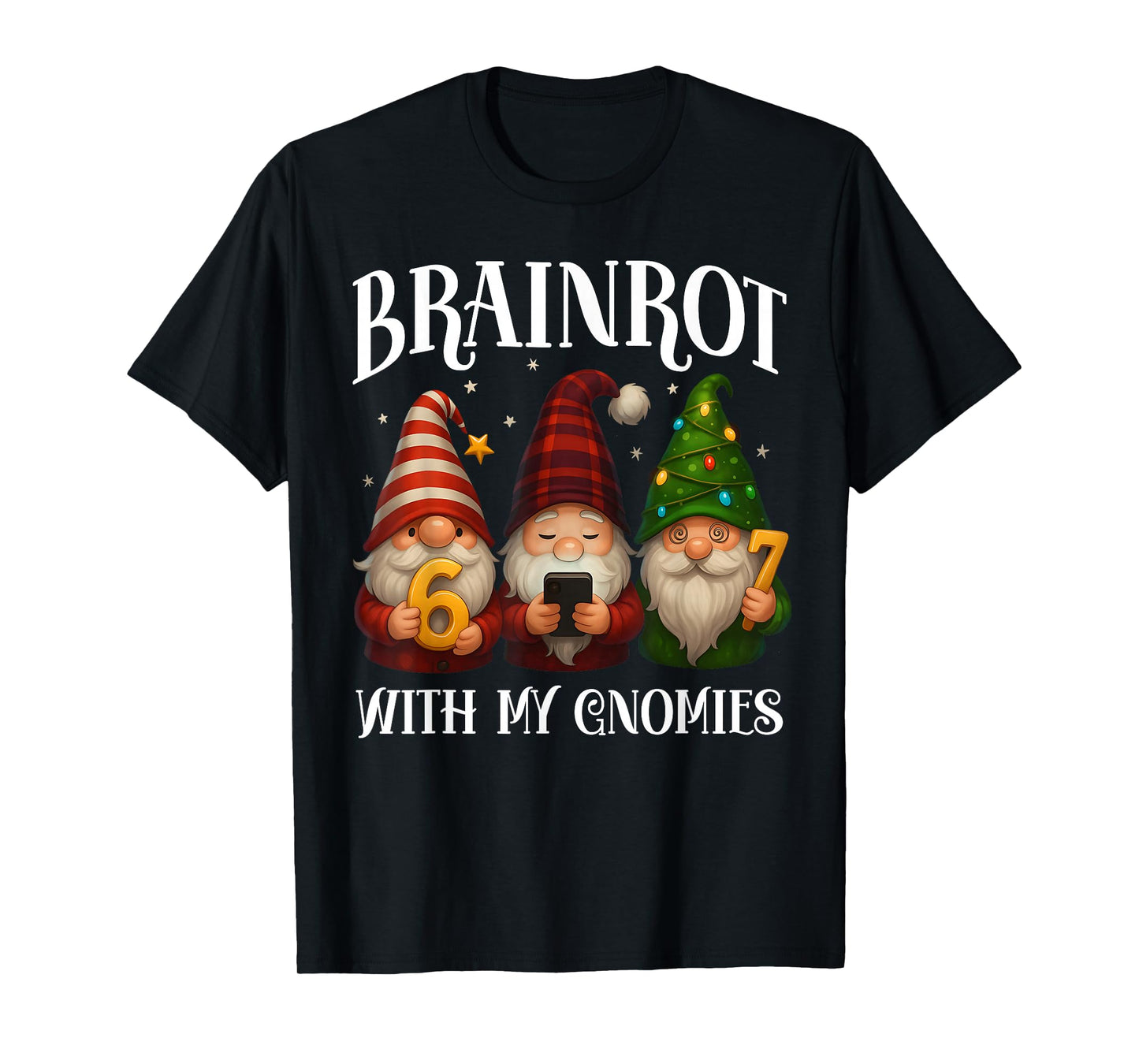 Funny Italian Brainrot Christmas 67 Gnomes X-Mas Boys Meme T-Shirt