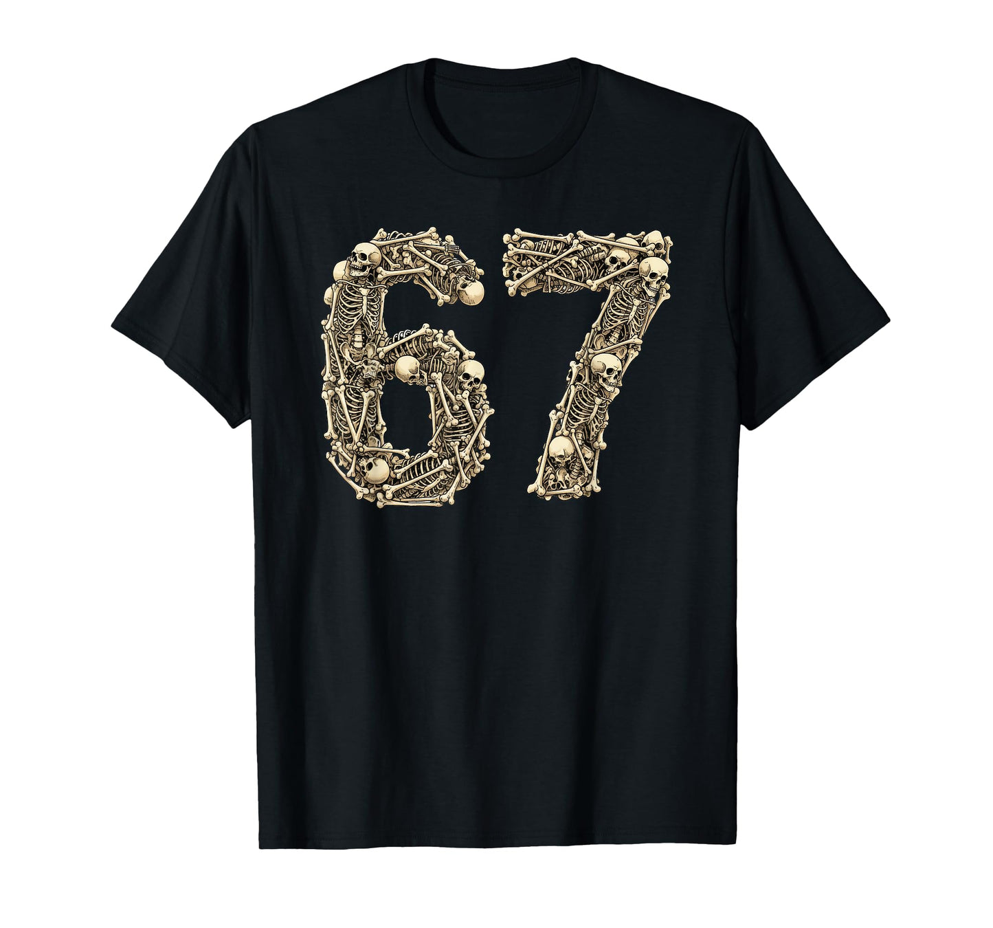 Funny Skeletons 6 7 Meme Six Seven Love Halloween T-Shirt