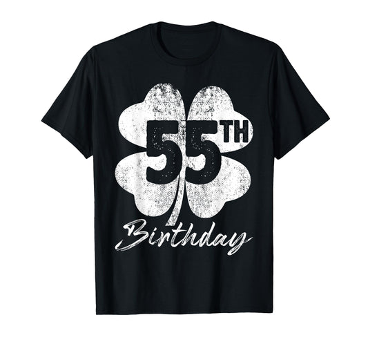 Funny 55th Birthday Shamrock St Patrick's Day Boys Girls T-Shirt