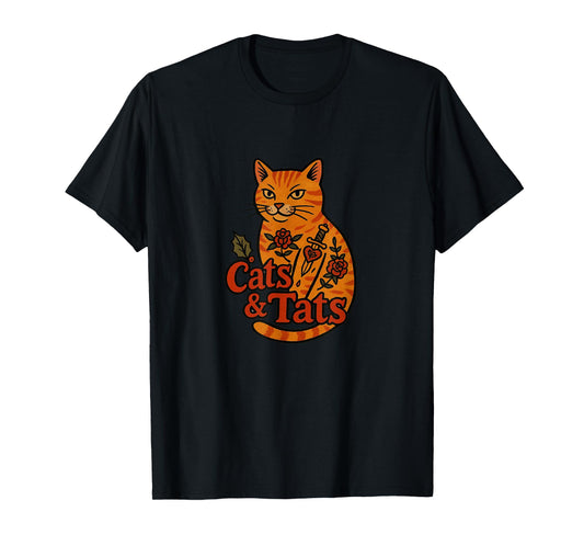 Cats & Tats Kitty Cat Tattoo Lovers Design Cat Lover T-Shirt