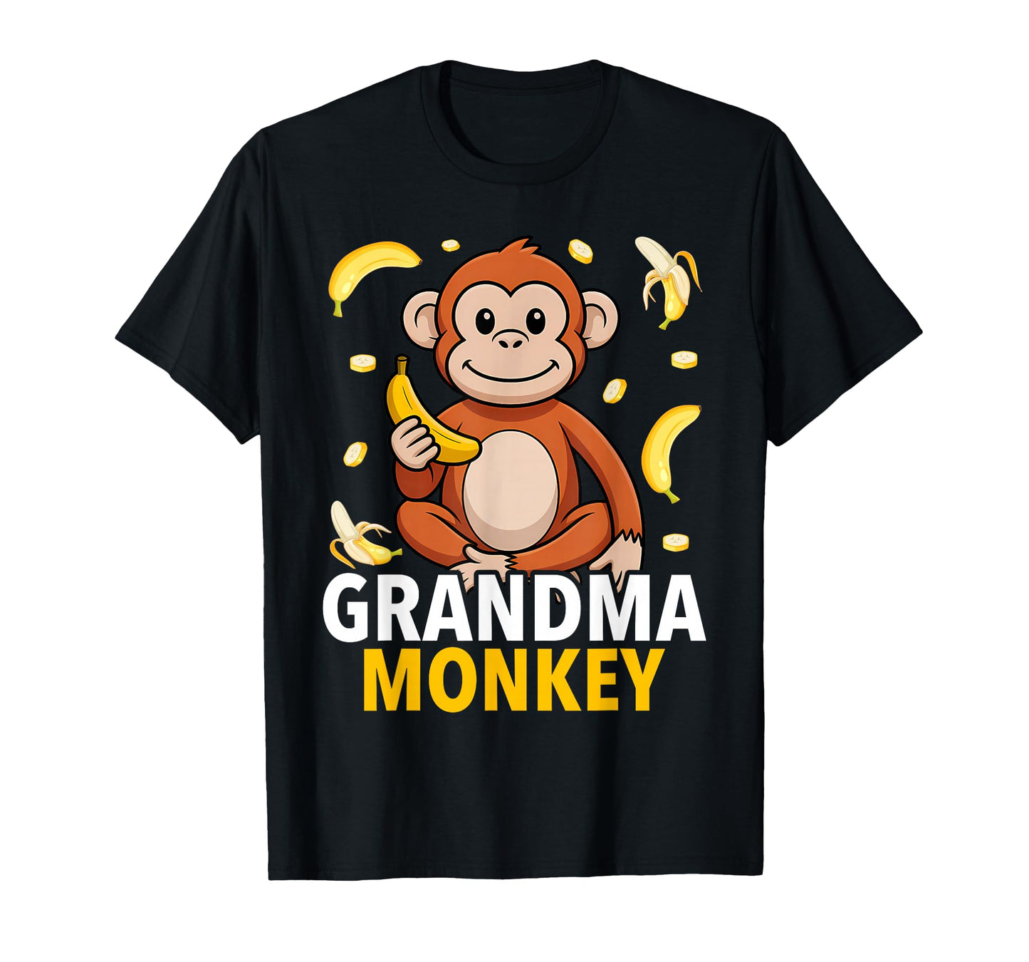 Grandma Monkey Banana Print Monkeys Bananas T-Shirt