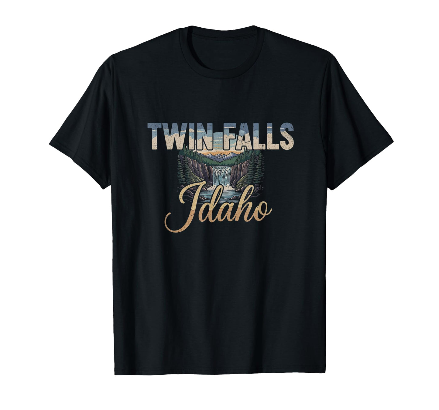 Retro Twin Falls Idaho Drawing Art Design T-Shirt
