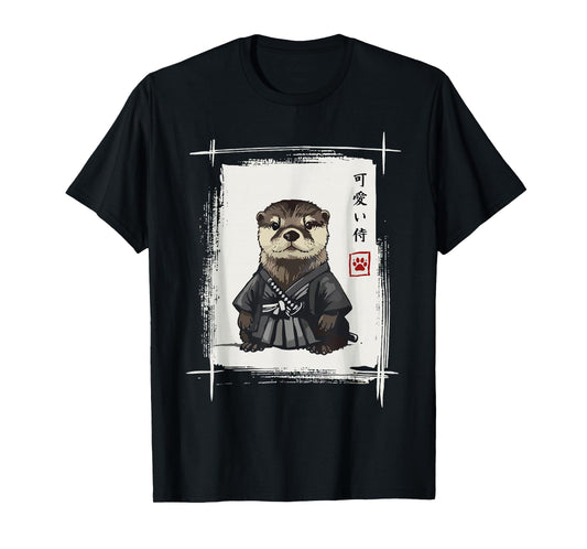 Samurai Otter Shirts for Women Men Vintage Graphic Japanese T-Shirt