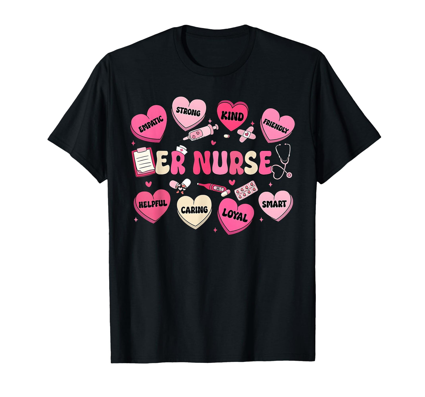 Valentine ER Nurse Hearts Coquette Pink Women T-Shirt