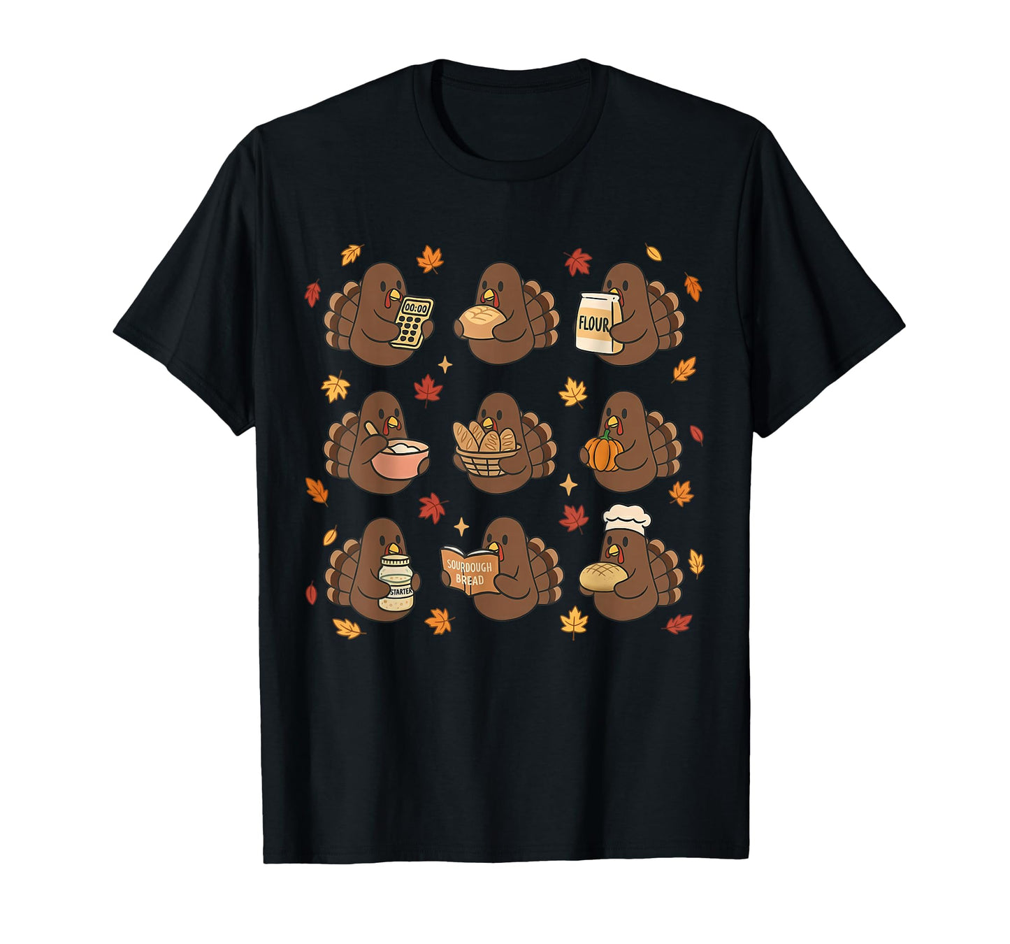 Funny Thanksgiving Turkey Baking Cute Sourdough Bread T-Shirt