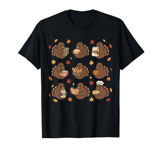 Funny Thanksgiving Turkey Baking Cute Sourdough Bread T-Shirt
