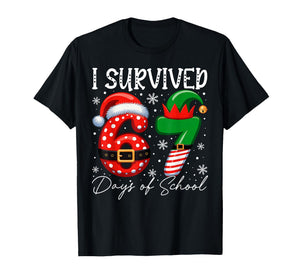 I Survived 67 Day of School Funny 67 Xmas Santa Elf Hat Meme T-Shirt