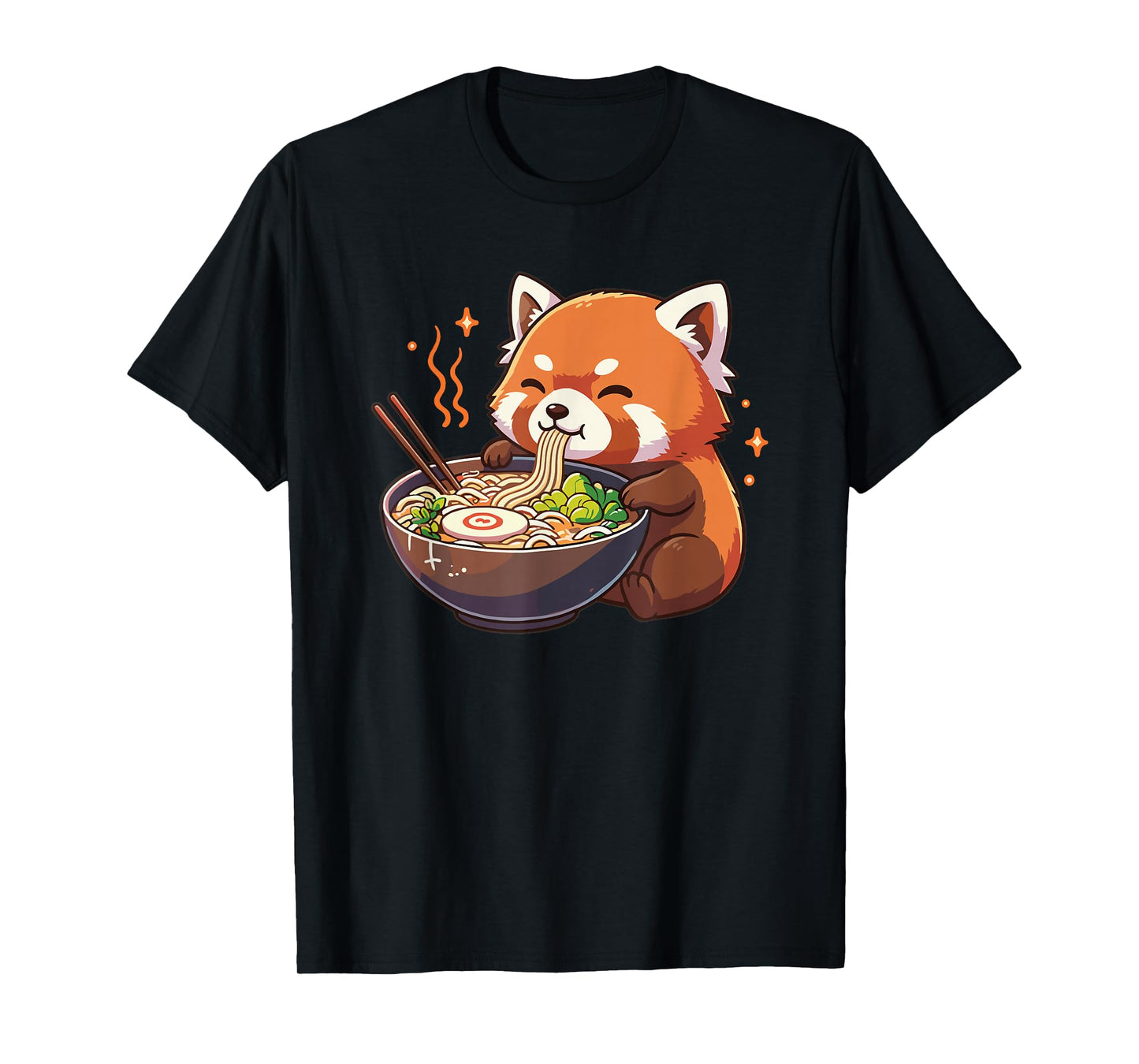 Red Panda with Noodles Ramen Kawaii Red Panda T-Shirt