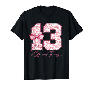 13th Birthday Official Teenager Coquette Bow 13 yr Old Girl T-Shirt