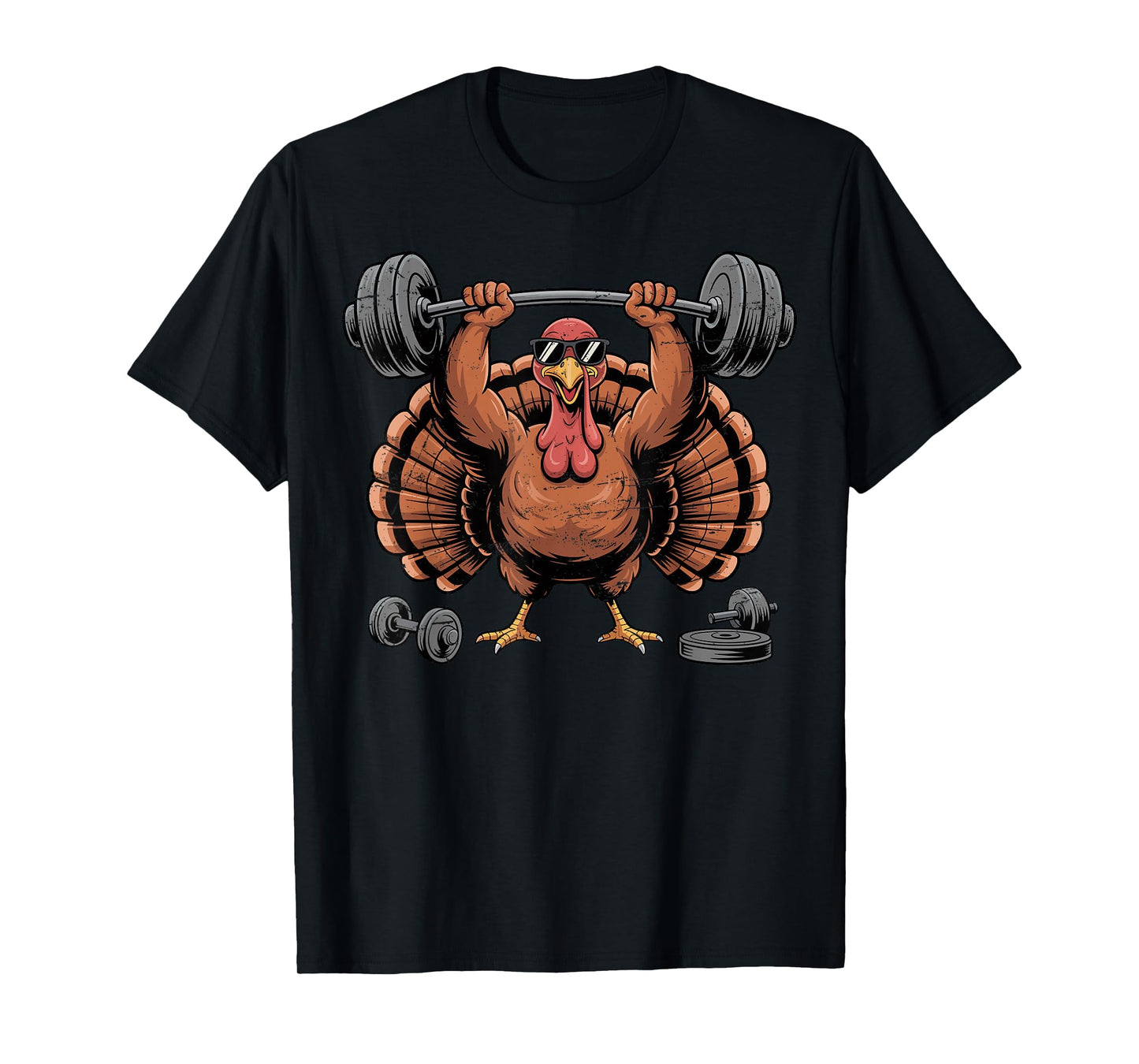 Thanksgiving Workout Turkey Barbell Lift Gym Men Women T-Shirt