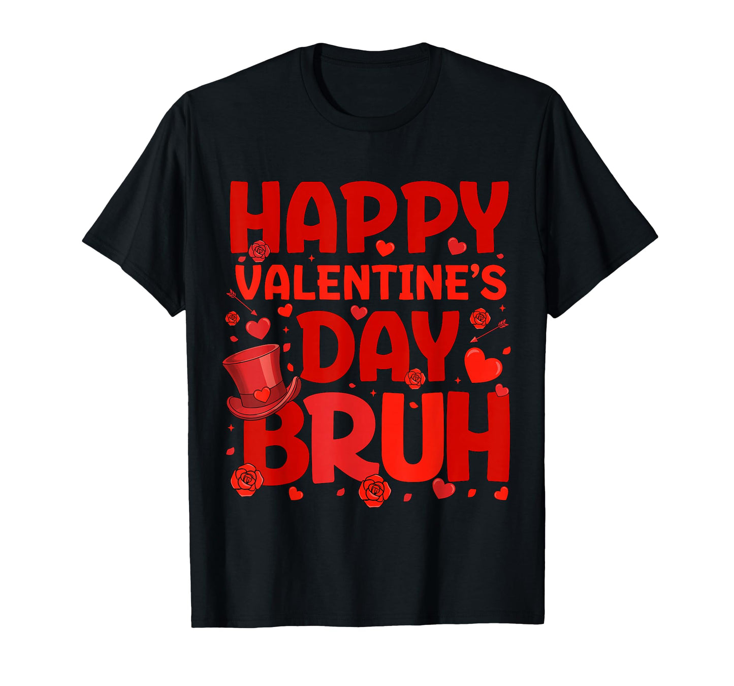 Bruh Valentines Day Teens Boys Kids Heart Valentine T-Shirt