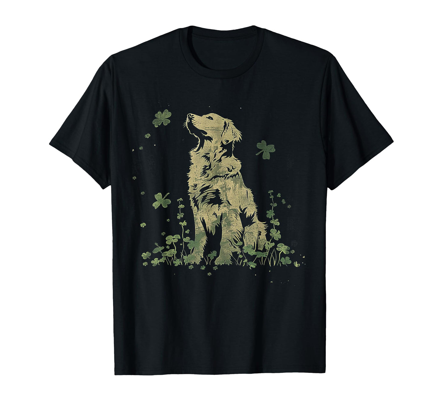 Golden Retriever Dog Saint Paddys Shamrock St. Patrick's Day T-Shirt