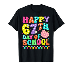 Happy 67th Day of School Groovy Retro 100 Days of School T-Shirt