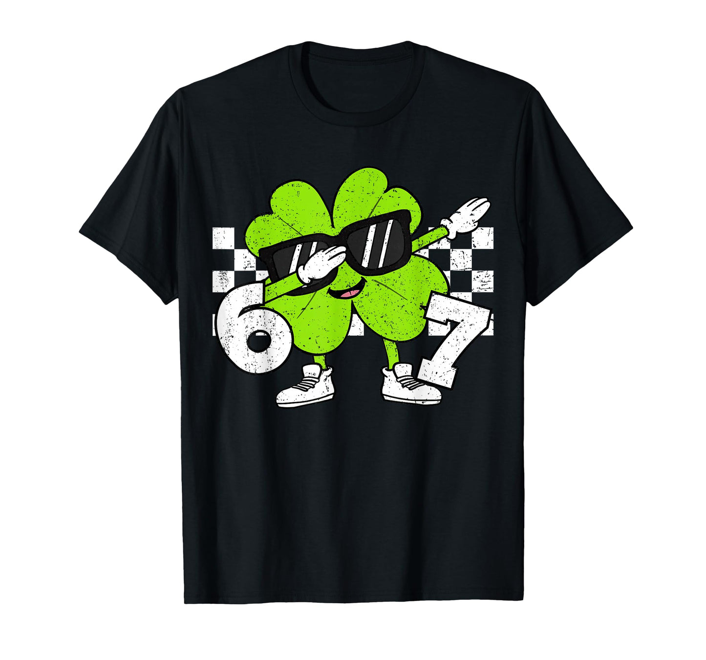 Boys St Patricks Day Dabbing Shamrock Clover 67 Six Seven T-Shirt