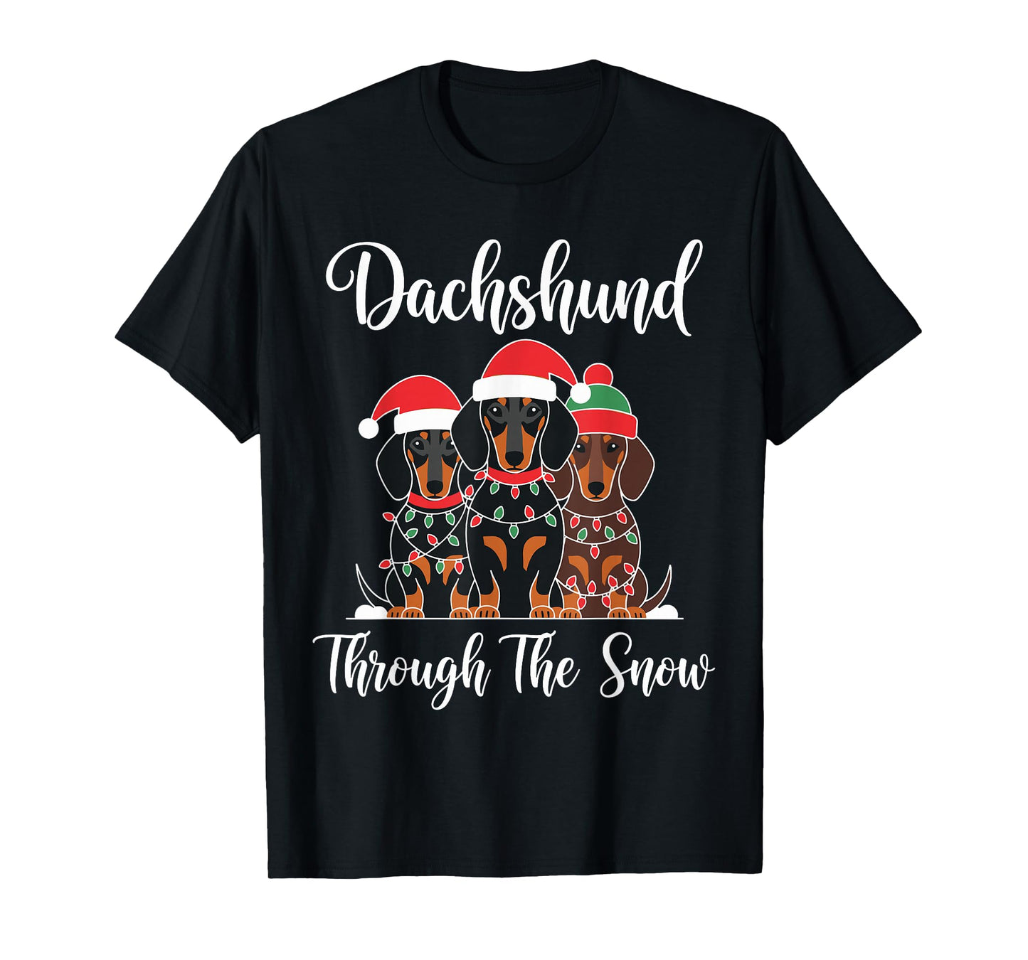 Dachshund Christmas Pajamas Shirt Dachshund Through The Snow T-Shirt