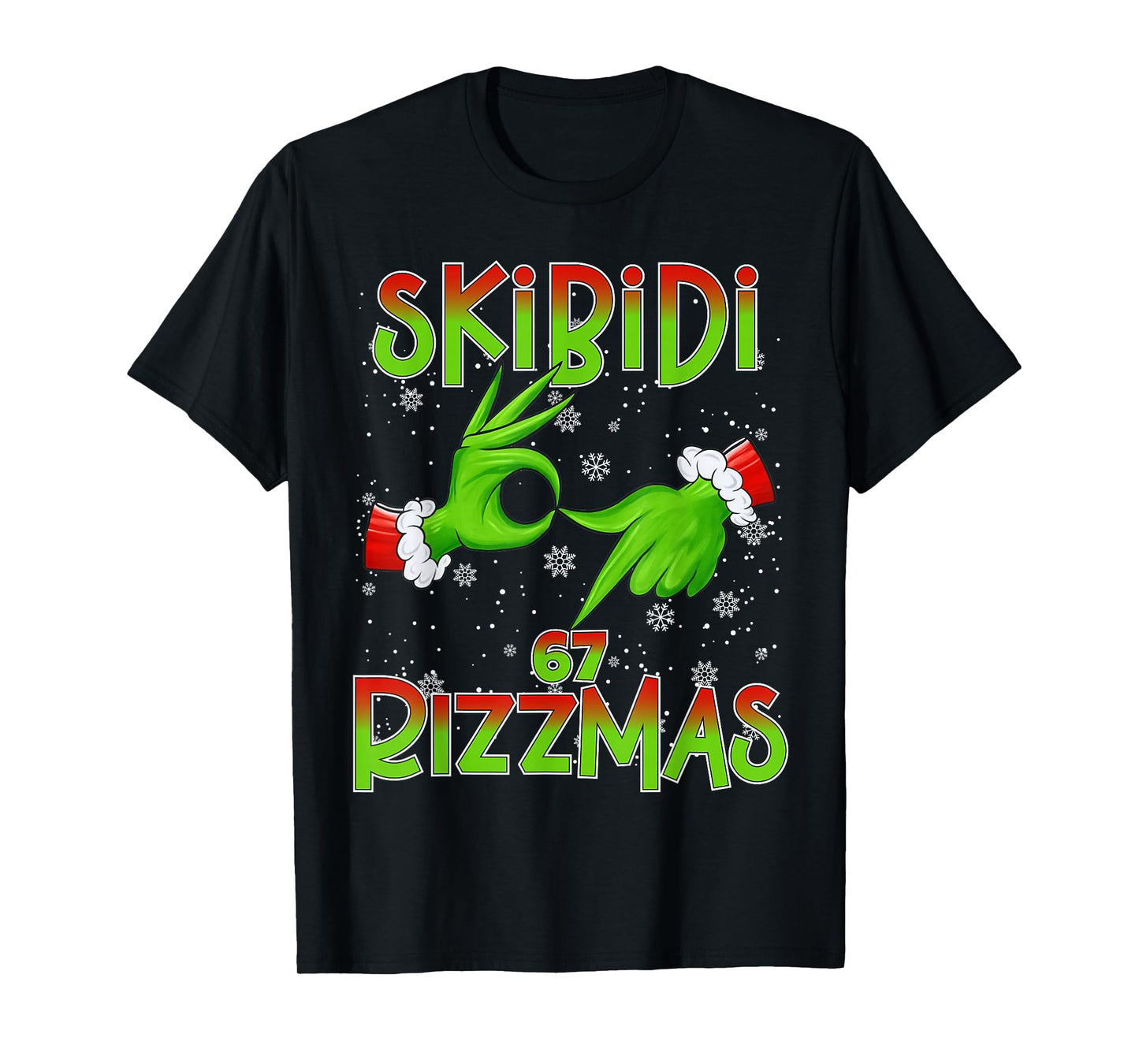 6 7 Christmas Skibidi Rizzmas 67 Meme gen Alpha Slang Xmas T-Shirt