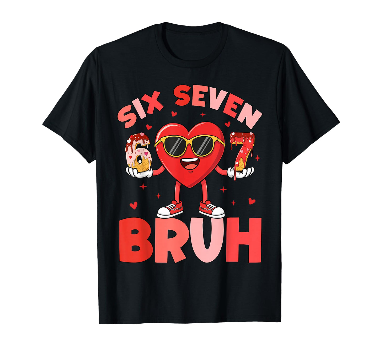 Six Seven 67 Meme Cool Valentine’s for Teens Boys Girls Kids T-Shirt