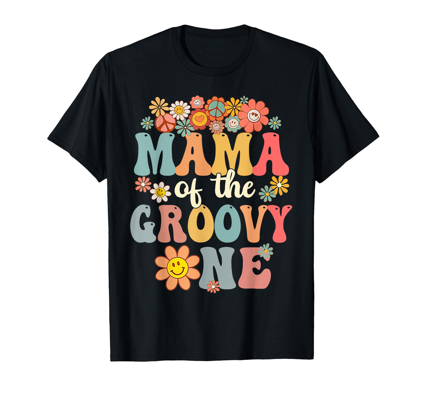 Retro Mama of Groovy One Matching Family 1st Birthday T-Shirt