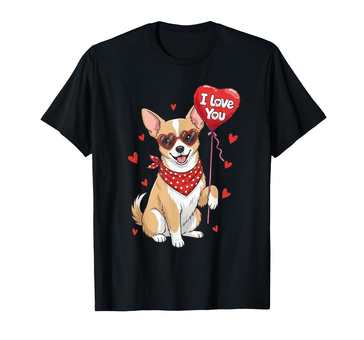 Chihuahua Valentine Heart I Love You Dog Lovers T-Shirt