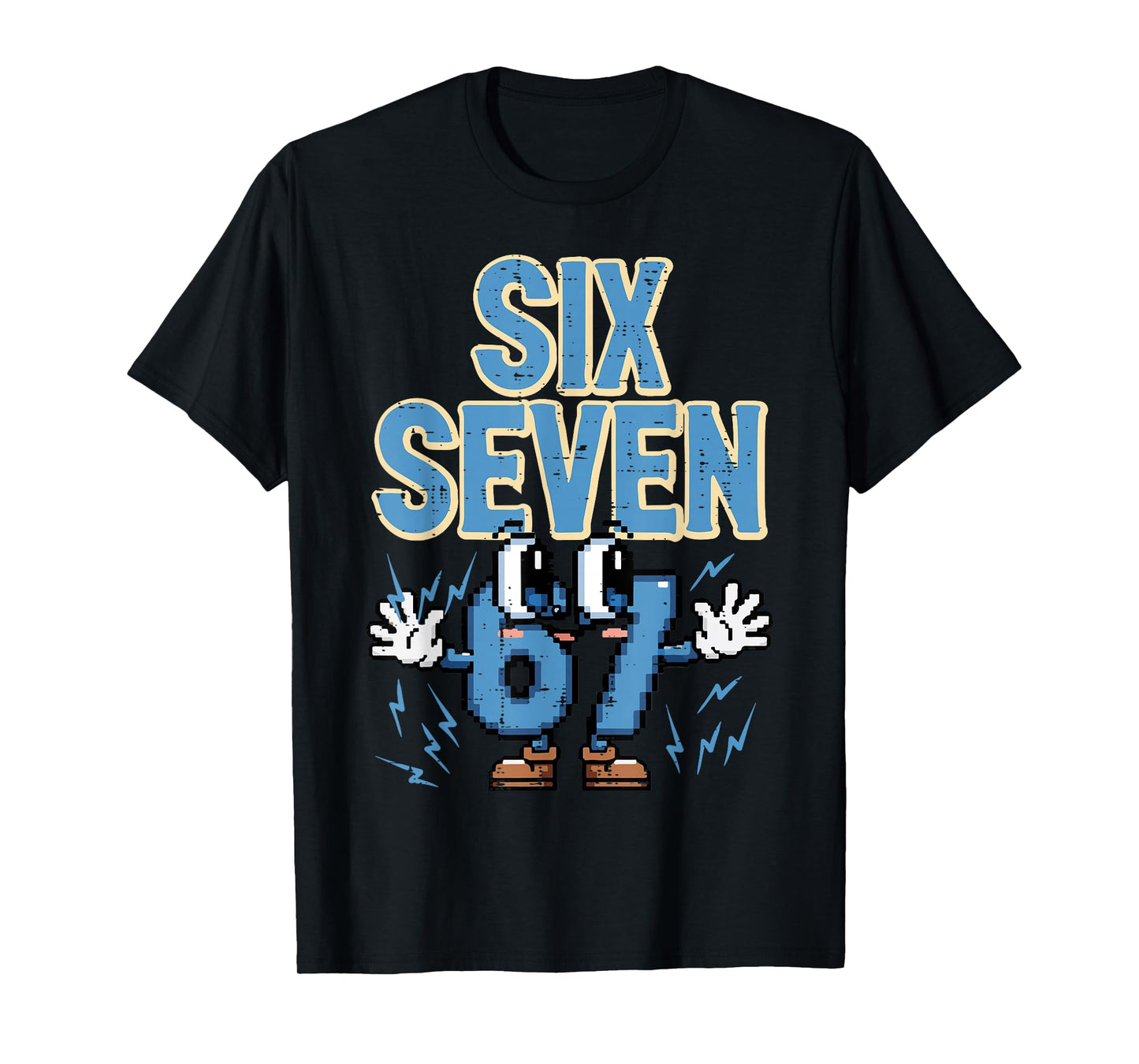 Six Seven 67 Eyes Funny 6 7 Meme Gen Alpha Boys Girls Kids T-Shirt