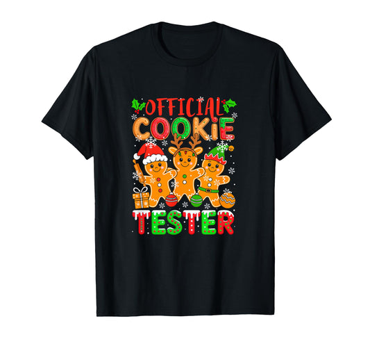 Official Cookie Tester Santa Elf Gingerbreads Baker Baking T-Shirt