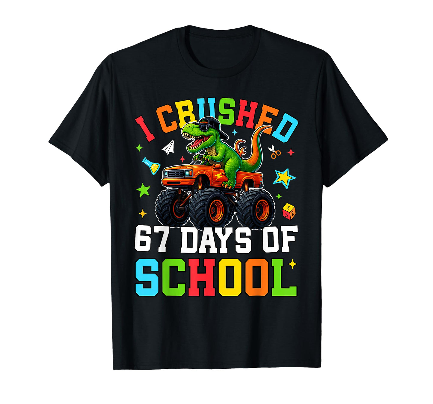 I Crushed 67 Days of School Funny Six Seven Meme Boys Kids T-Shirt