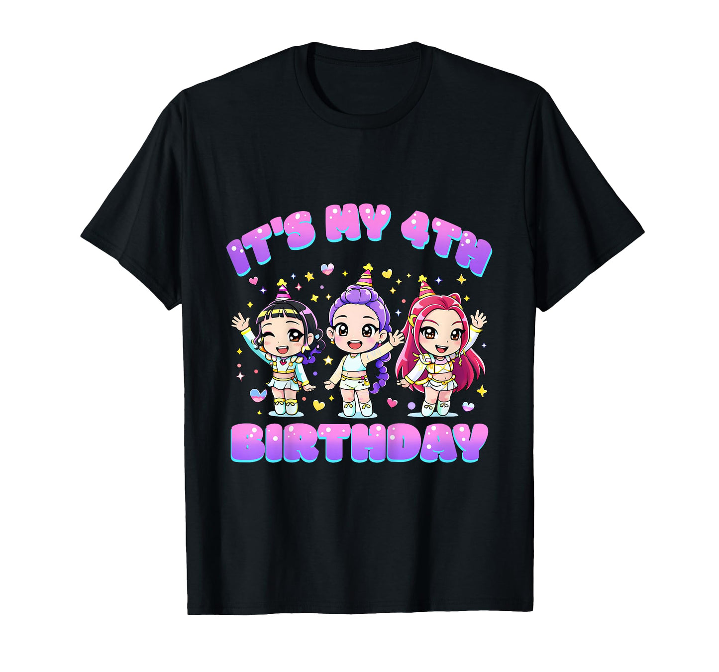 4 Years Old Birthday K pop Kids 4th Birthday Girls K-pop T-Shirt
