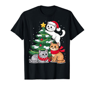 Christmas Tree Cats Xmas T-Shirt