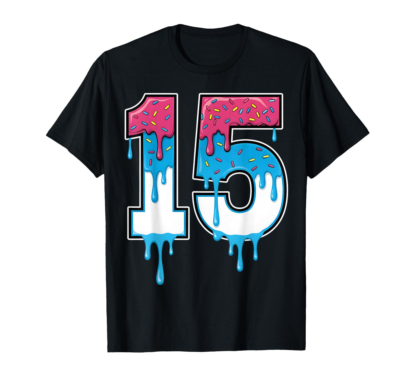 Number 15 Team Sports Ice Cream Drip Matching Varsity 15 T-Shirt