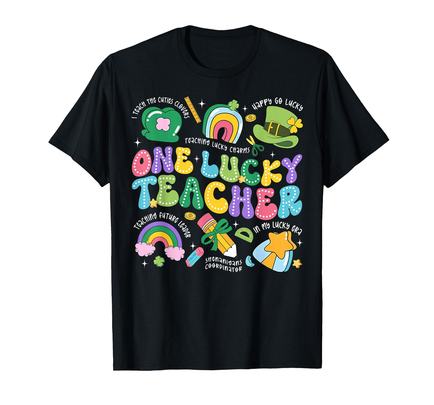 One Luckey Teacher St. Patrick's Day Irish Girl Kid Teacher T-Shirt