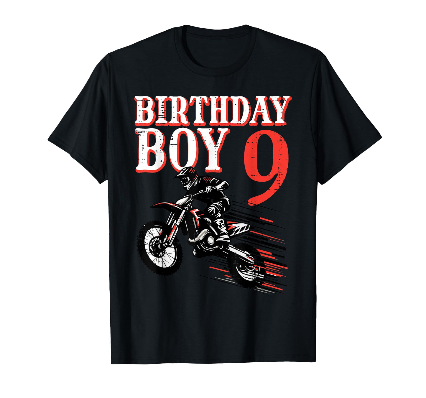 Birthday Boy 9 Motorcycle 9th Bday Biker Rider Boys Kids T-Shirt