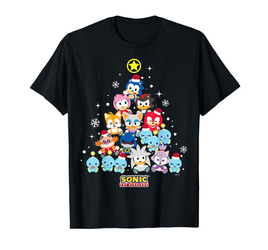 Sonic The Hedgehog - Cute Sonic and Friends Holiday T-Shirt