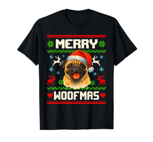 Funny Pug Christmas Ugly Sweater Pet Dog Lover Xmas T-Shirt