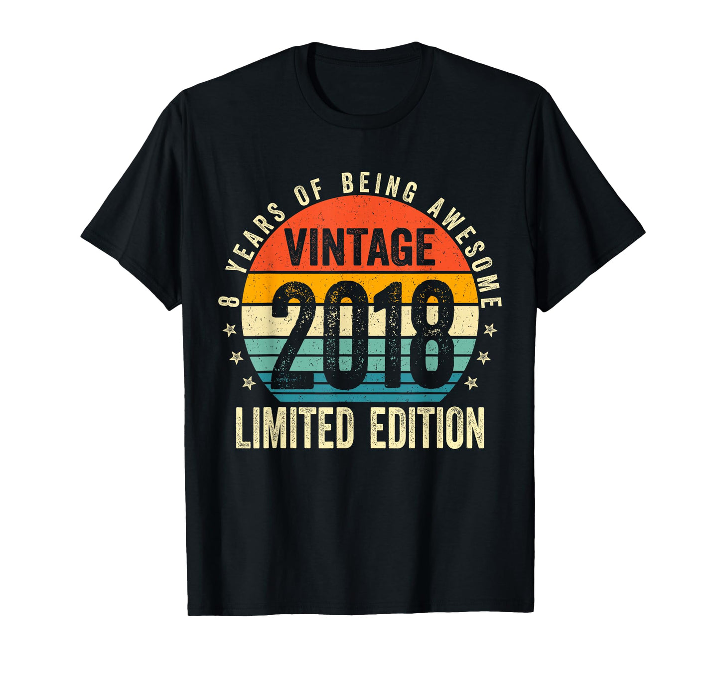 8 Year Gifts Old Vintage 2018 Limited Edition 8th Birthday T-Shirt