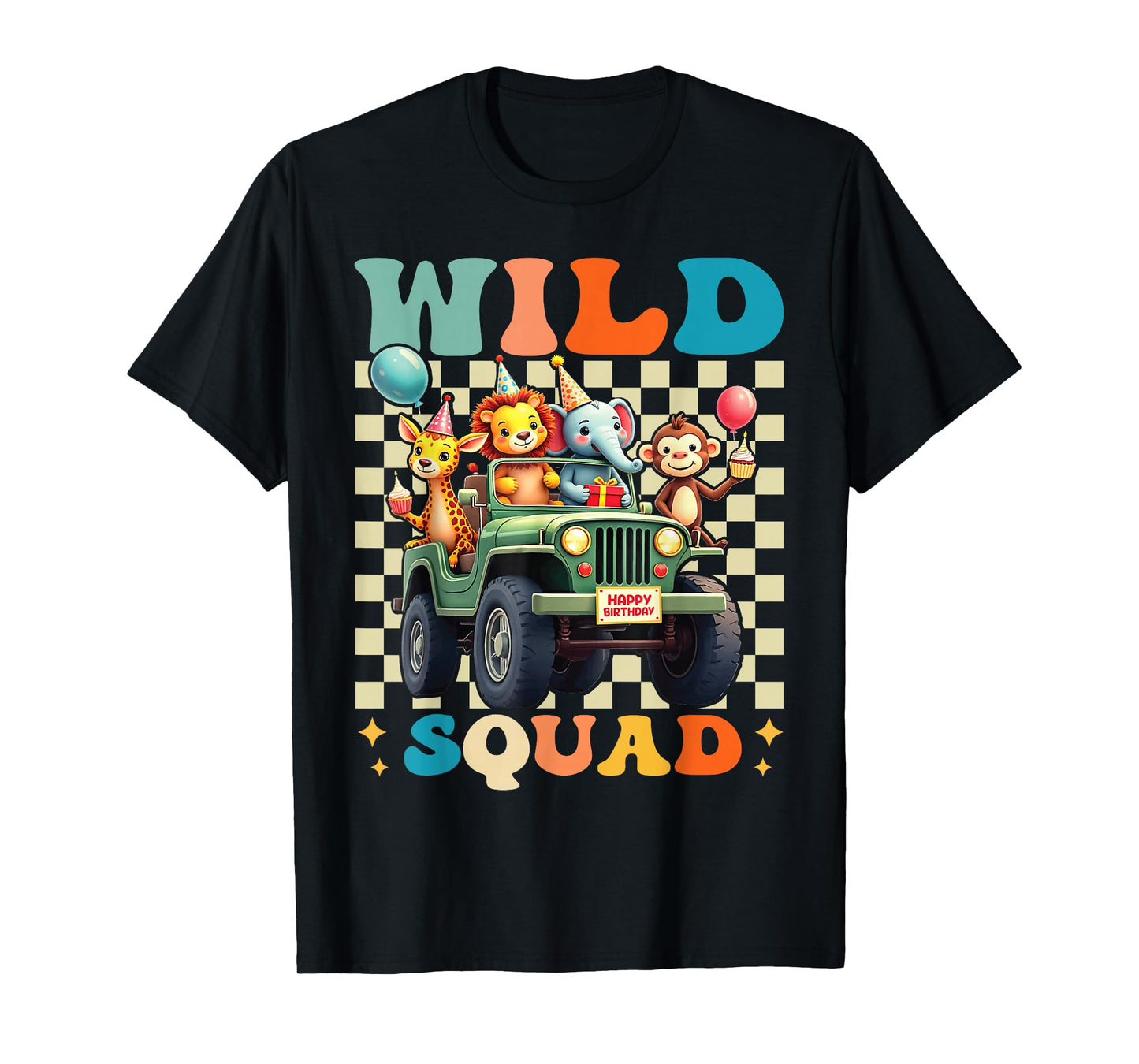 Wild Squad Zoo Born 2 be Wild Birthday Safari Jungle Animal T-Shirt