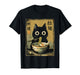Cute Black cat Eating Ramen Japan T-Shirt