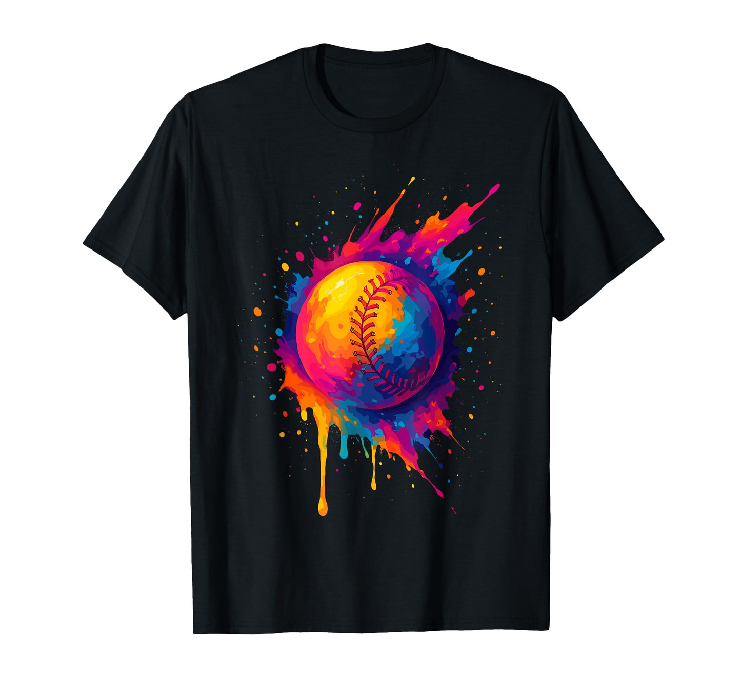 Color Splash Baseball Drip Shirt Graffiti Baseball Lifestyle T-Shirt