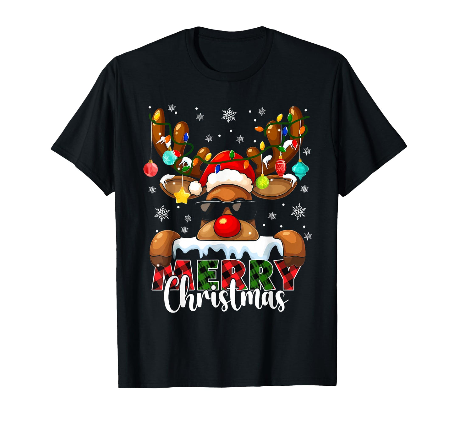 Merry Christmas Reindeer Xmas Family Matching Men Women Kids T-Shirt