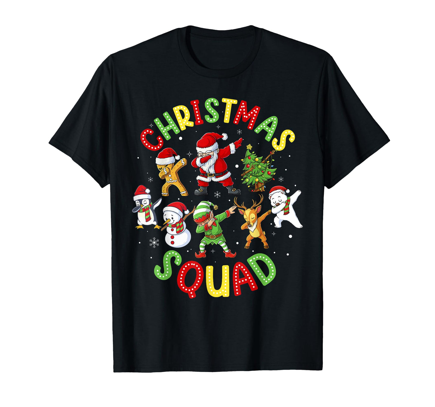 Christmas Squad Santa Dabbing Elf Family Matching Pajamas T-Shirt